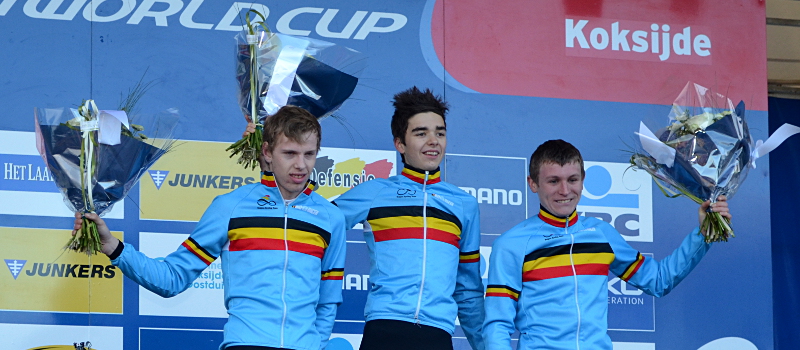 Compleet Belgisch juniorenpodium in Koksijde Wereldbeker