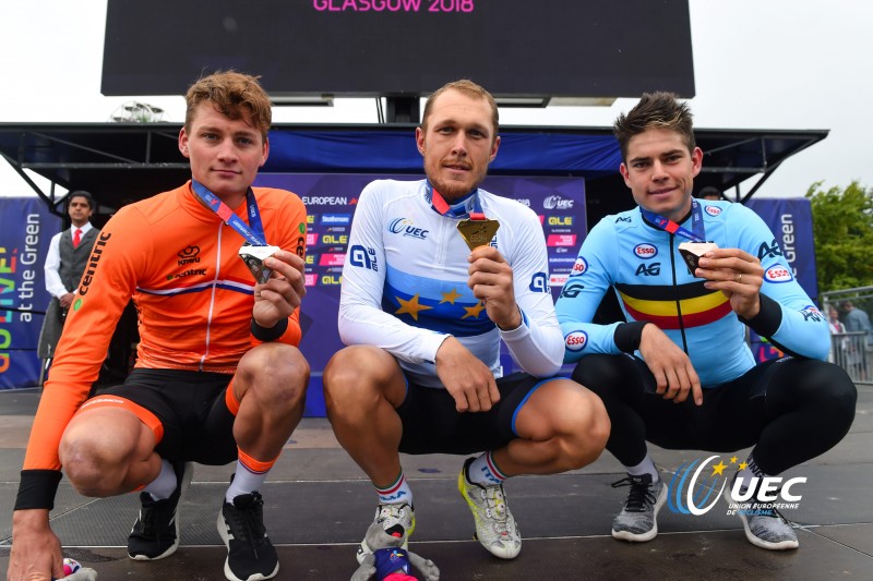 Van der Poel en Van Aert nemen zilver en brons op EK in Glasgow