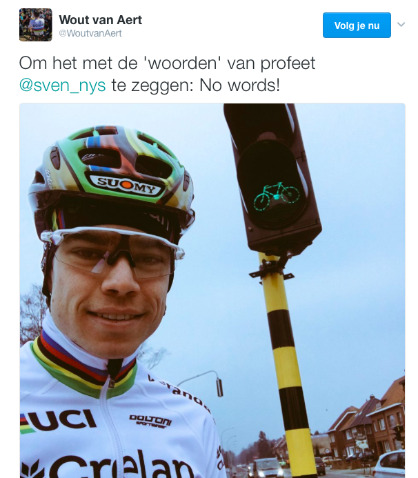 Wout van Aert opnieuw op de fiets: 'groen licht'